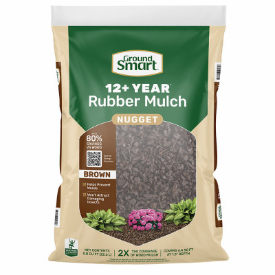 12+ Year Brown Rubber Mulch Nuggets