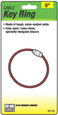 Cable Key Ring, Nylon Coated (5 pieces)