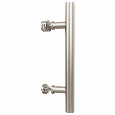 Madison Sliding Barn Door Handle, Satin Nickel Contemporary Pull, 12 In.