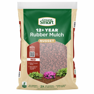 12+ Year Red Rubber Mulch Nuggets