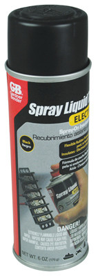 Spray Electrical Tape, Waterproof, Black, 6-oz.