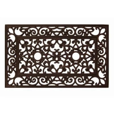 Coir & Rubber Door Mat, Black, 18 x 30 In.