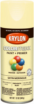COLORmaxx Spray Paint + Primer, Satin Meringue, 12-oz.