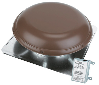 Roof-Mount Power Attic Ventilator, Brown, 1900-Sq. Ft.