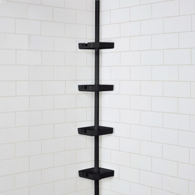 4-Tier Corner Shower Caddy, Black