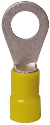 Ring Terminals, Insulated, Solderless, 12-1/4 Stud, 50-Pk.