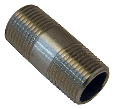 Stainless Steel Pipe Nipple, 3/8 In. x Short