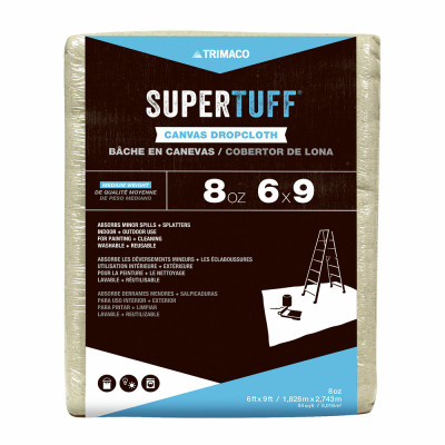 SuperTuff Canvas Drop Cloth, 6 x 9 Ft.