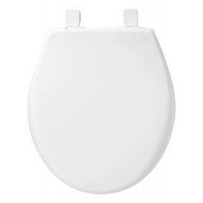 Toilet Seat, Whisper Close, Round, White Plastic