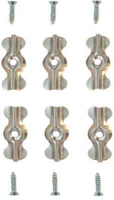 Storm Door Turn Buttons With Screws, Aluminum, 1-11/16 x 3/4 In., 6-Pk.