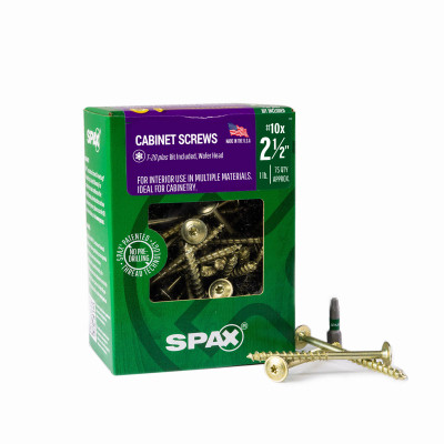 #10 x 2-1/2" Interior Wafer Head Cabinet Wood Screws Multi-Material Torx T-Star Plus (75 EA) 1 LB