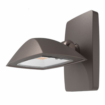 Square Head LED Outdoor Flood Light, Dusk-To-Dawn Operation, 1500 Lumens, Bronze Finish