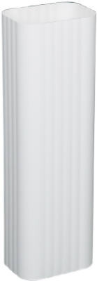 Gutter Downspout, White Aluminum, 2 x 3 In. x 10 Ft. (10 pieces)
