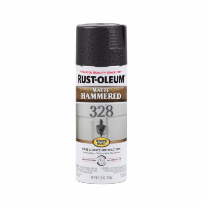 Stops Rust Hammered Spray Paint, Matte Black, 12-oz.
