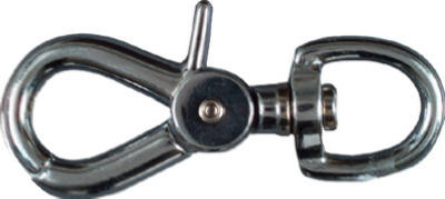 Nickel Trigger Snap, Round Swivel Eye, 3/4 x 3-5/8 In.