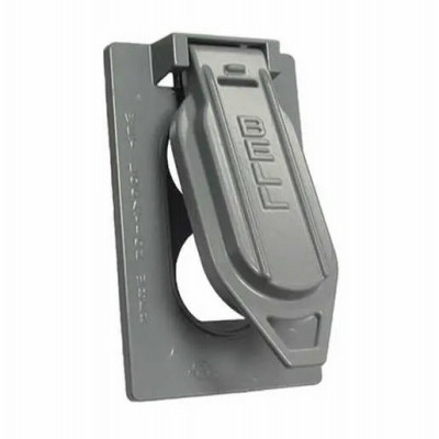 1-Gang Weatherproof Flip Cover, Vertical, Duplex, Gray