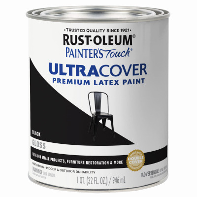 Painter's Touch Gloss Premium Latex Paint, Black, 1-Qt.
