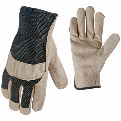 Suede/Mesh Work Gloves, Men's L