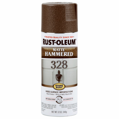 Stops Rust Matte Hammered Spray Paint, Brown, 12-oz.