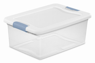 Latching Storage Box, See-Through Base, 15 Qt. (12 pieces)