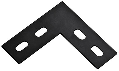 Flat Corner Brace, Black Steel, 1-1/2 x 4-1/2 In.