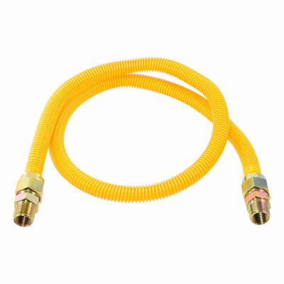 Eastman 5/8 In. OD x 60 In. Coated Stainless Steel Gas Connector, 1/2 In. MIP (Tapped 3/8 In. FIP) x 1/2 In. MIP (Tapped 3/8 In. FIP)