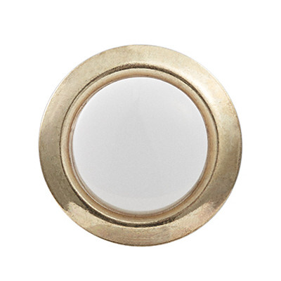 Wired Doorbell Push Button, LED Light, Round, Gold Rim, Pearl Center