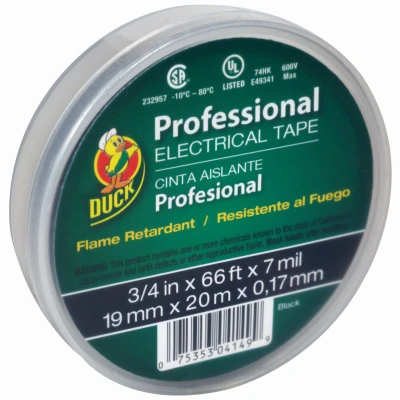 Vinyl Electrical Tape, Black, .75 In. x 66 Ft.