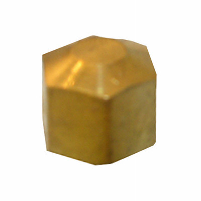 Pipe Fitting, Compression Cap, Brass, 1/4 In.