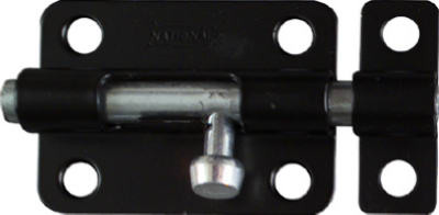 Door Barrel Bolt, Black, 3 In.