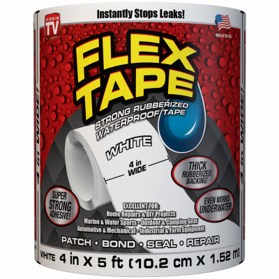 FLEX TAPE Waterproof Tape, White, 4-In. x 5-Ft.