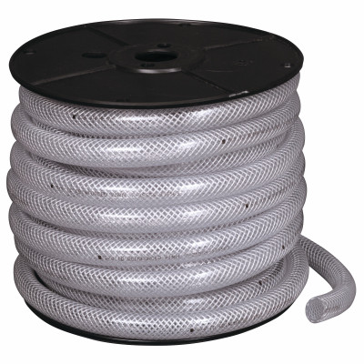 Reinforced Clear Vinyl Tubing, Flexible, 1/2-In. x 75-Ft. Reel