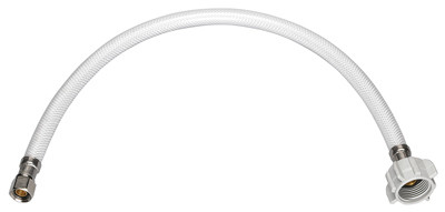 Toilet Connector Supply Line, Reinforced Poly Vinyl, 1/2 FIP x 7/8 B x 16 In.