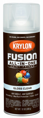 Fusion All-In-One Spray Paint + Primer, Gloss Clear, 12-oz.