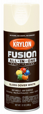 Fusion All-In-One Spray Paint + Primer, Gloss Dover White, 12-oz.