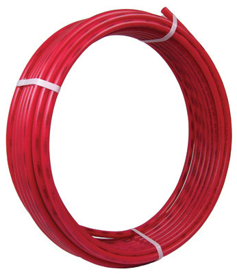 PEX Coil Pipe, Red, 1/2 In. Copper Tube Size x 300 Ft.