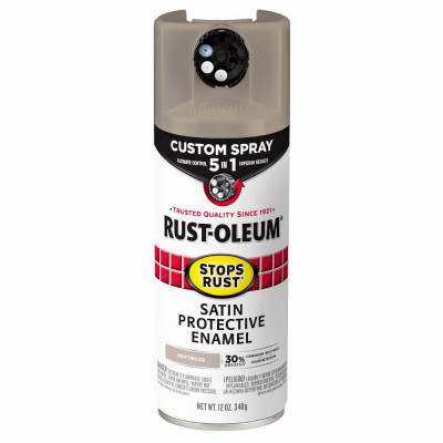Stops Rust Custom Spray 5-in-1 Spray Paint, Satin Driftwood, 12 oz.