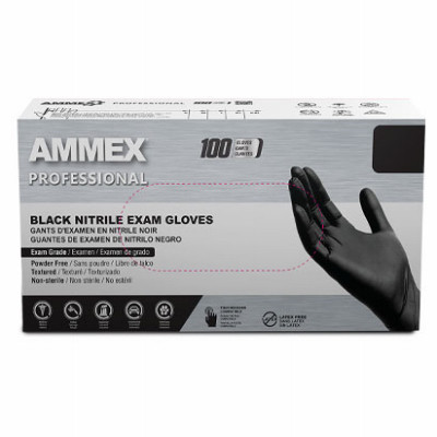 Medical Exam Nitrile Gloves, Latex Free, Black, Large, 100-Ct.
