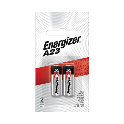Miniature A23 Alkaline Batteries, 2 Pack