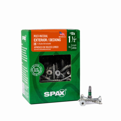 #10 x 1-1/2" Exterior Flat Head Wood Deck Screws  Construction Torx T-Star Plus (125 EA) 1 LB