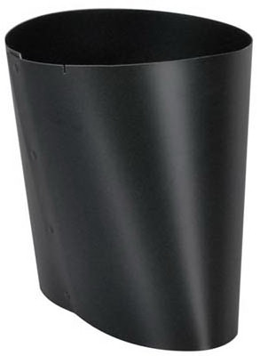 Black Stove Pipe Oval-To-Round Connector, 24 Gauge, 6 In.