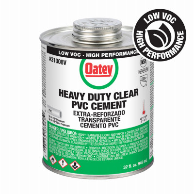 Clear Heavy-Bodied PVC Pipe Cement, 32 oz.