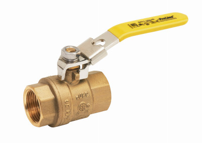 Locking Handle Ball Valve, Brass, 3/4 In.