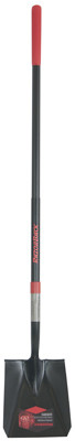 Square Point Shovel, Long Fiberglass Handle, Cushion Grip