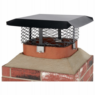 Adjustable Chimney Cap, Black Steel, 3/4 In. Mesh