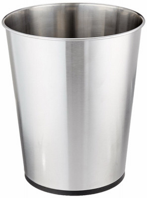 Bathroom Waste Basket, Chrome Stainless Steel
