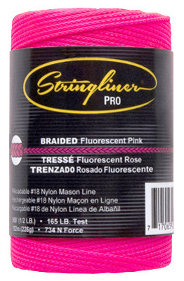Construction Line, Fluorescent Pink Nylon, 1/2#, 500 Ft. Reel