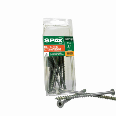 #14 x 4" Exterior Flat Head Wood Deck Screws  Construction Torx T-Star Plus (8 EA)