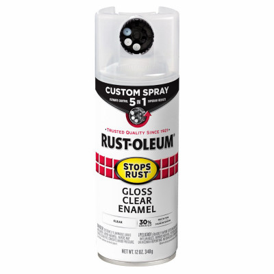 Stops Rust Custom Spray 5-in-1 Spray Paint, Gloss Clear, 12 oz.