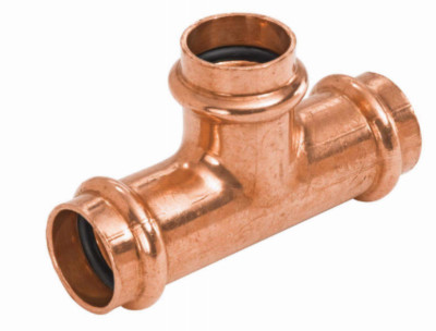 Copper Pipe Tee, 1 x 1 x 3/4 In. Press
